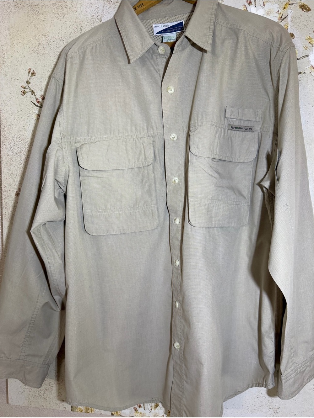 Exofficio Beige/Tan Long Sleeve Button-Up Shirt